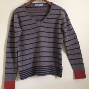 BRUNELLA GORI Soft Wool Preppy Stripe Sweater - XL - New